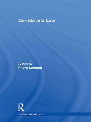 cover image of Derrida and Law